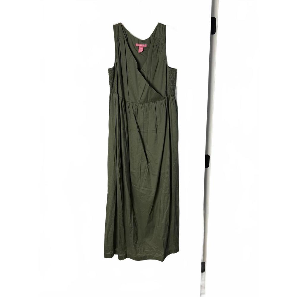 Woman Within Olive Green Maxi Dress - Size 14W